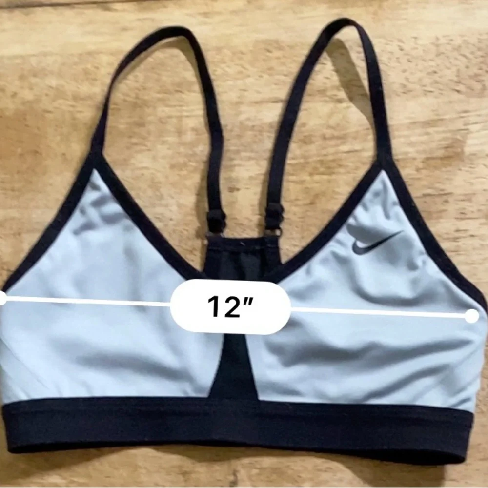 Nike Pro Indy Women’s S Gray/Black Mesh Panel Racerback Light Support Sports Bra